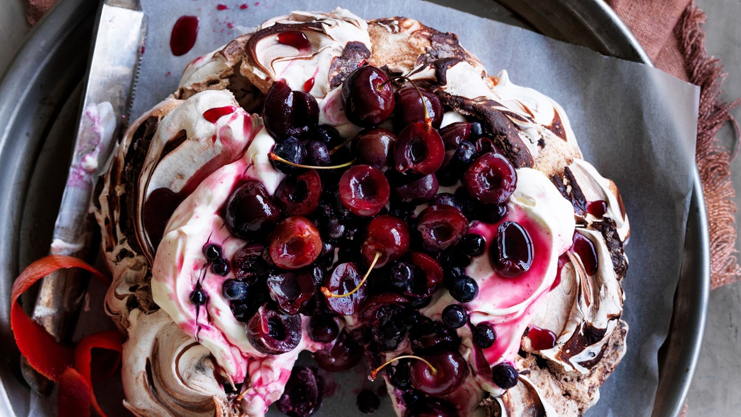 Chocolate Cherry Berry Pavlova CSR Sugar